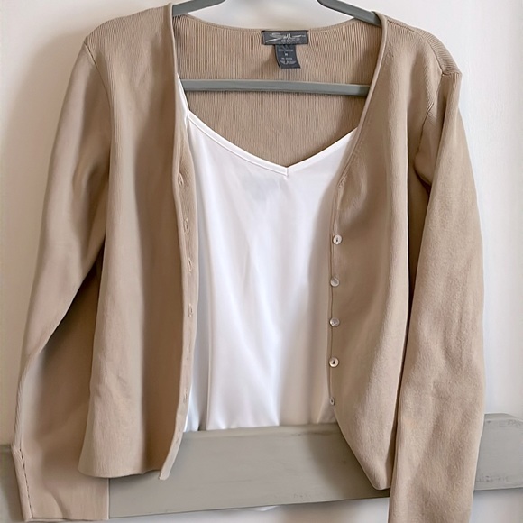 SML Design 100% Cotton Beige Cardigan - Picture 1 of 3